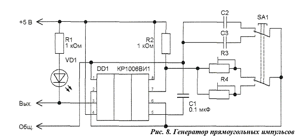 Рисунок 8. Генератор прямоугольных импульсов